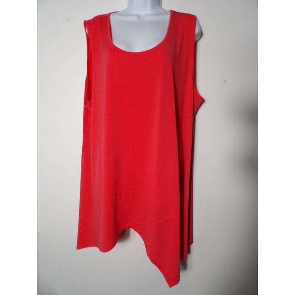 Zim & Zoe 26/28 3X Tank Top Red Sharkbite Plus Slinky Beachy Summer LagenLook - Picture 2 of 11